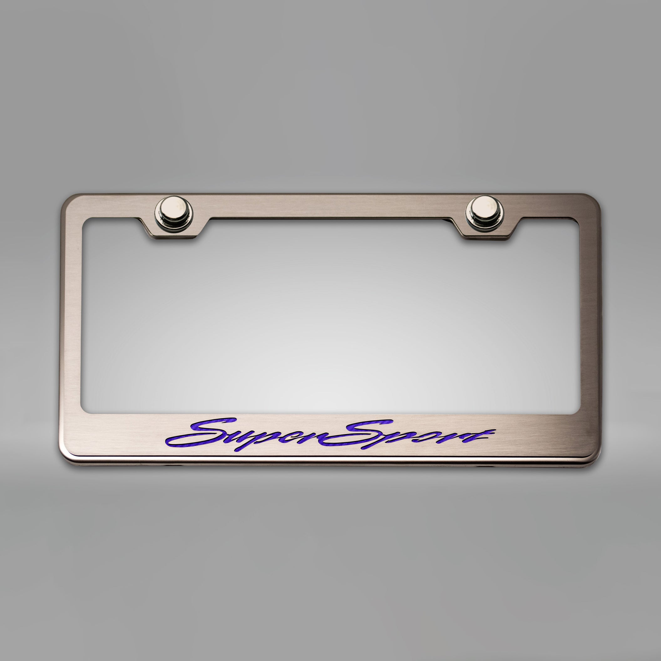 Dark Gray Camaro SS - Camaro License Plate Frame w/ SuperSport Lettering - Stainless Steel