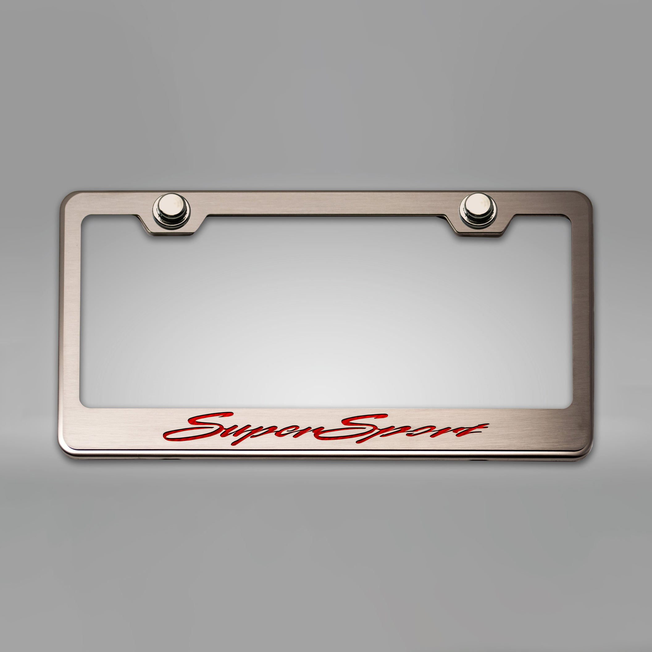 Dark Gray Camaro SS - Camaro License Plate Frame w/ SuperSport Lettering - Stainless Steel