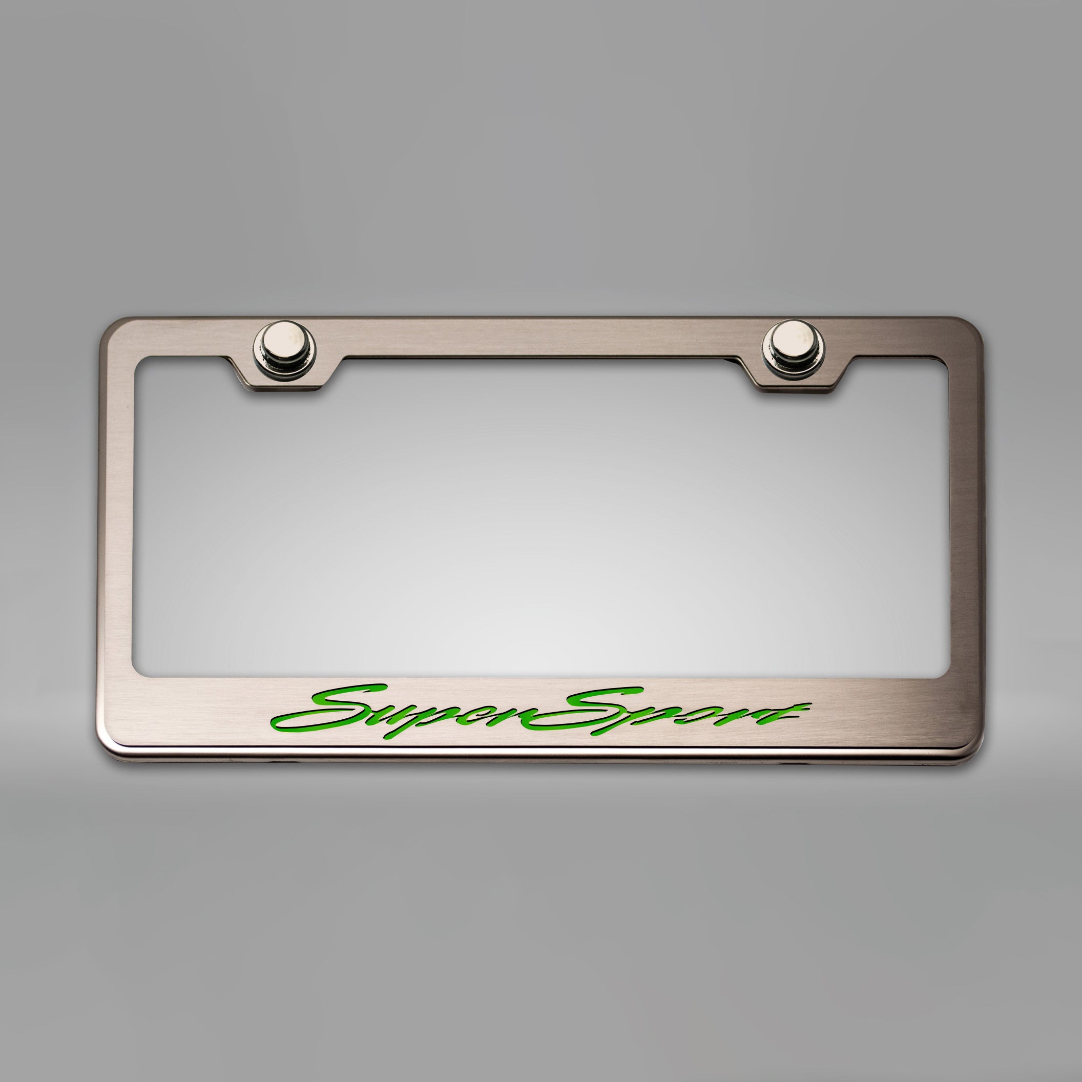 Dark Gray Camaro SS - Camaro License Plate Frame w/ SuperSport Lettering - Stainless Steel