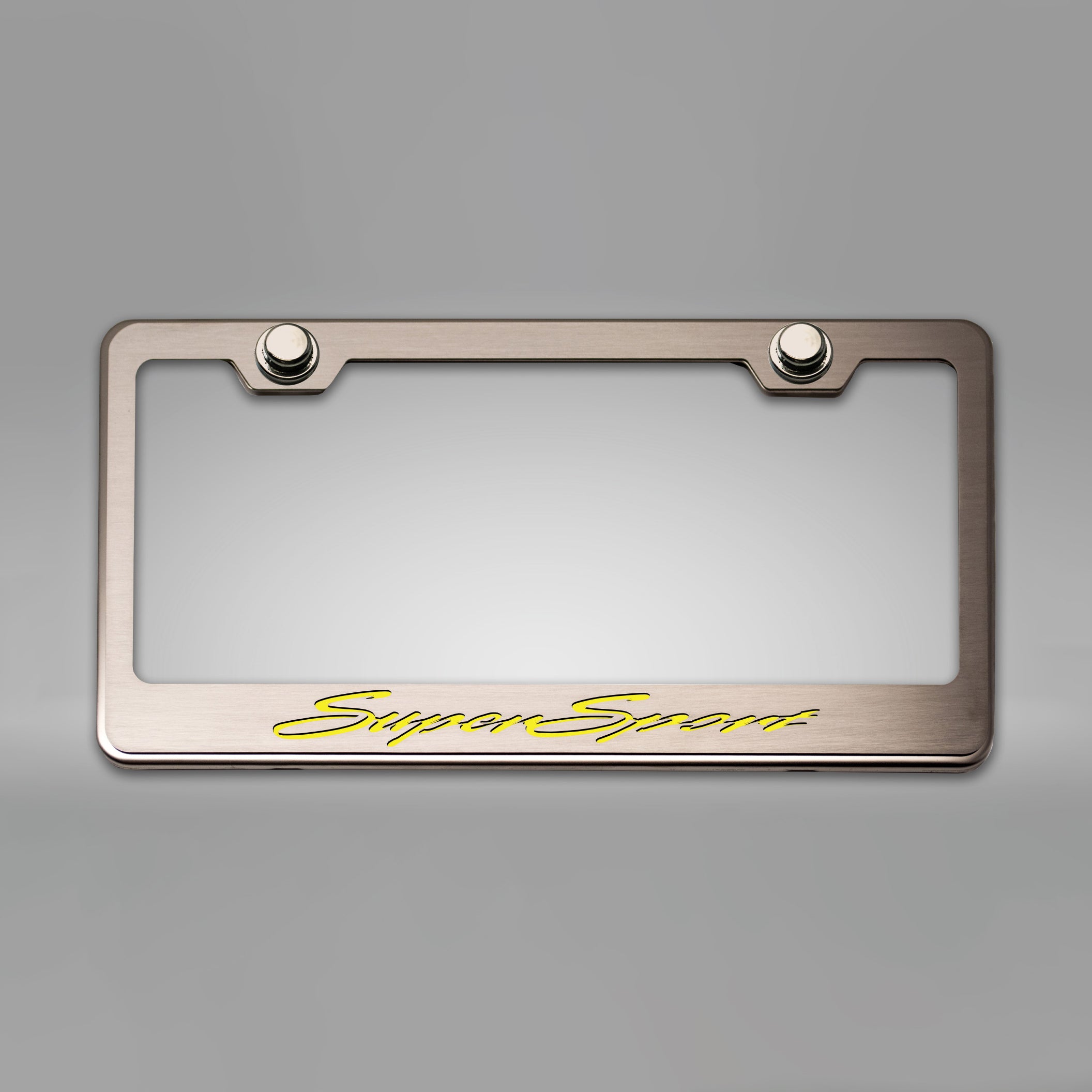 Dark Gray Camaro SS - Camaro License Plate Frame w/ SuperSport Lettering - Stainless Steel