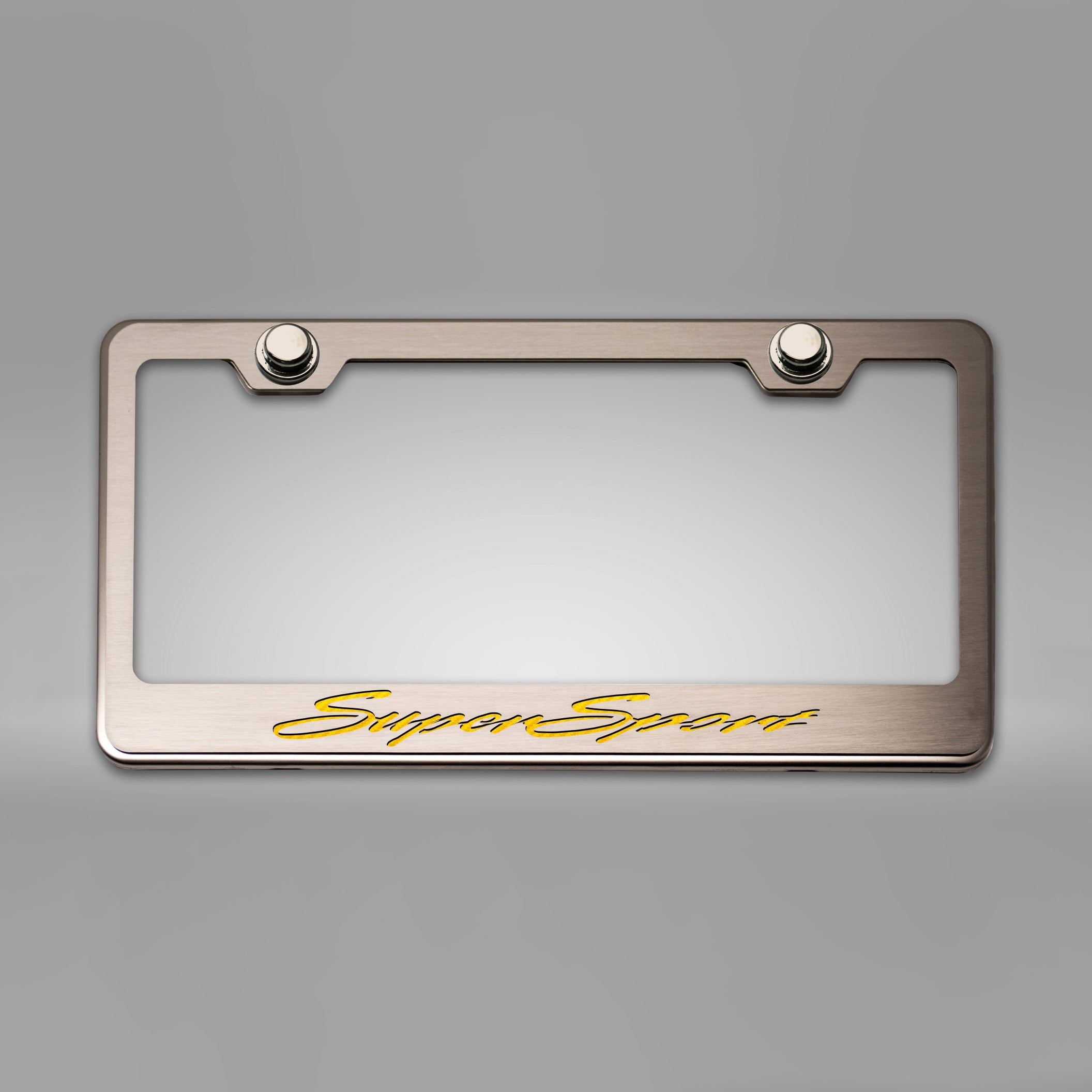 Dark Gray Camaro SS - Camaro License Plate Frame w/ SuperSport Lettering - Stainless Steel