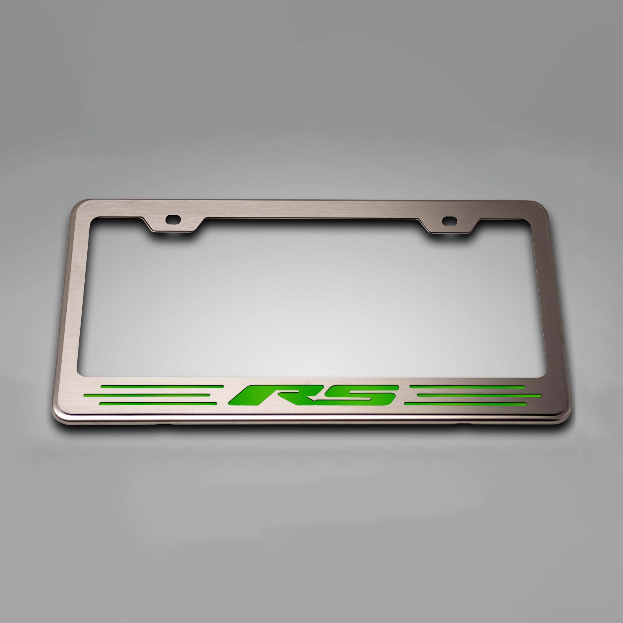 Dark Gray Camaro RS - License Plate Frame with RS Lettering