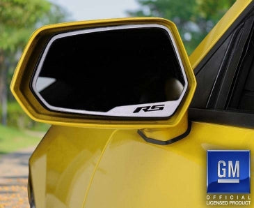 Black 2010-2013 Camaro RS - Side View Mirror Trim RS Style 2Pc - Brushed Stainless Steel