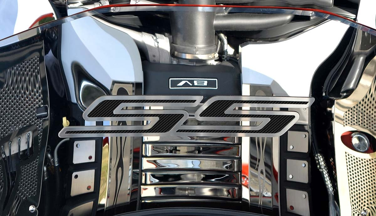 Dark Slate Gray 2010-2020 Camaro SS - 'SS' Hood Emblem ONLY - Brushed Stainless Steel
