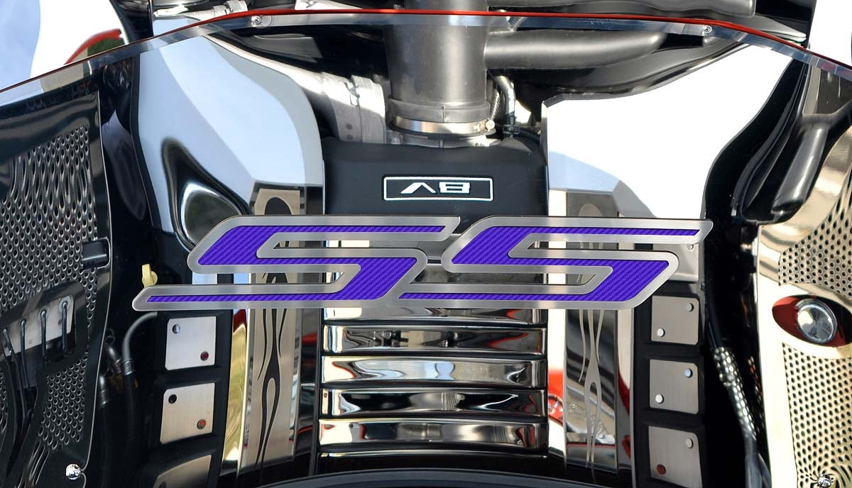 Dark Slate Gray 2010-2020 Camaro SS - 'SS' Hood Emblem ONLY - Brushed Stainless Steel