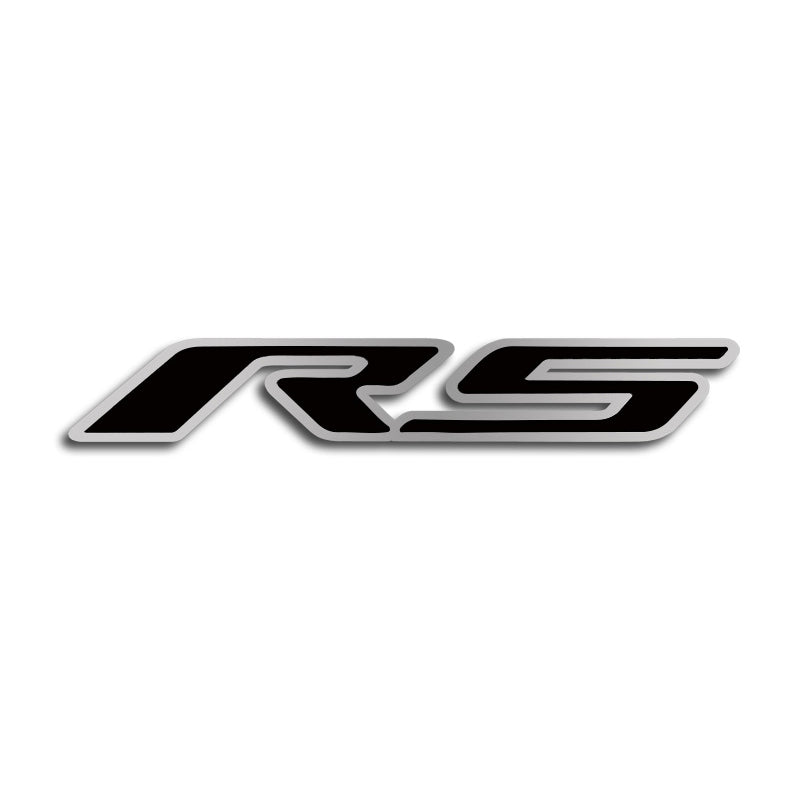 Black 2010-2020 Camaro RS - 'RS' Hood Emblem ONLY - Brushed Stainless Steel