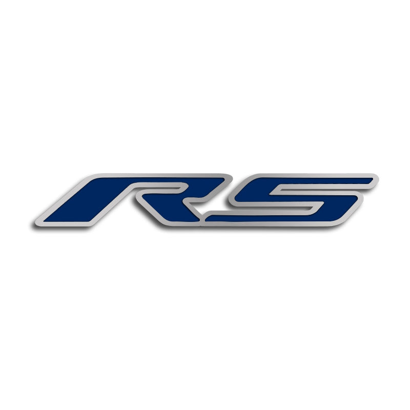Gray 2010-2020 Camaro RS - 'RS' Hood Emblem ONLY - Brushed Stainless Steel