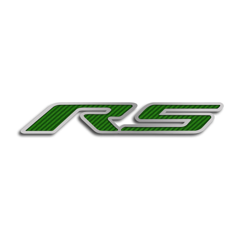 Gray 2010-2020 Camaro RS - 'RS' Hood Emblem ONLY - Brushed Stainless Steel