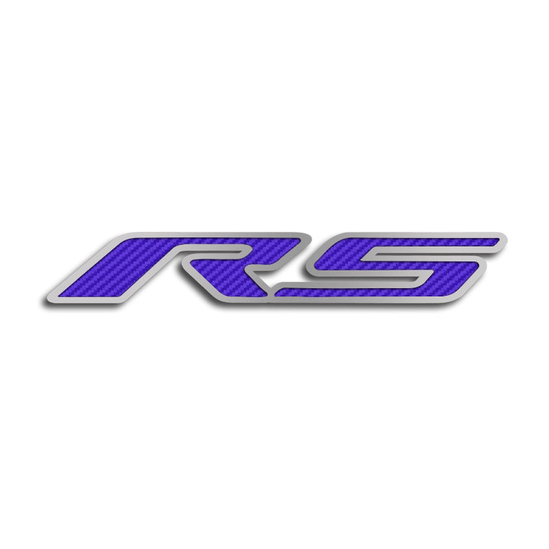Gray 2010-2020 Camaro RS - 'RS' Hood Emblem ONLY - Brushed Stainless Steel