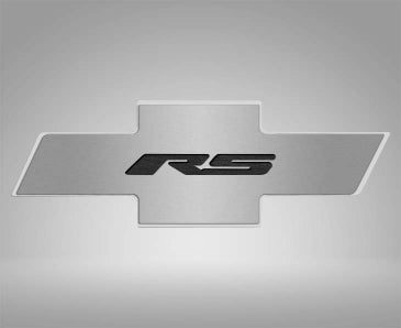 Gray 2010-2015 Camaro RS - Hood Badge RS Emblem for Factory Pad - Stainless Steel