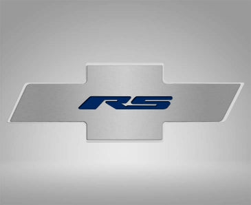 Gray 2010-2015 Camaro RS - Hood Badge RS Emblem for Factory Pad - Stainless Steel