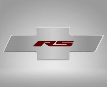 Gray 2010-2015 Camaro RS - Hood Badge RS Emblem for Factory Pad - Stainless Steel