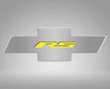 Gray 2010-2015 Camaro RS - Hood Badge RS Emblem for Factory Pad - Stainless Steel