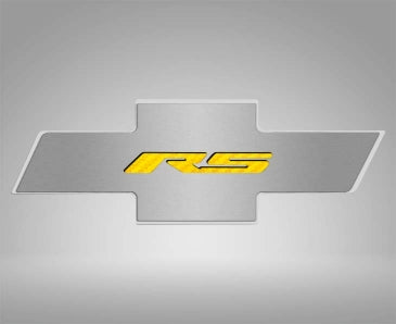 Gray 2010-2015 Camaro RS - Hood Badge RS Emblem for Factory Pad - Stainless Steel