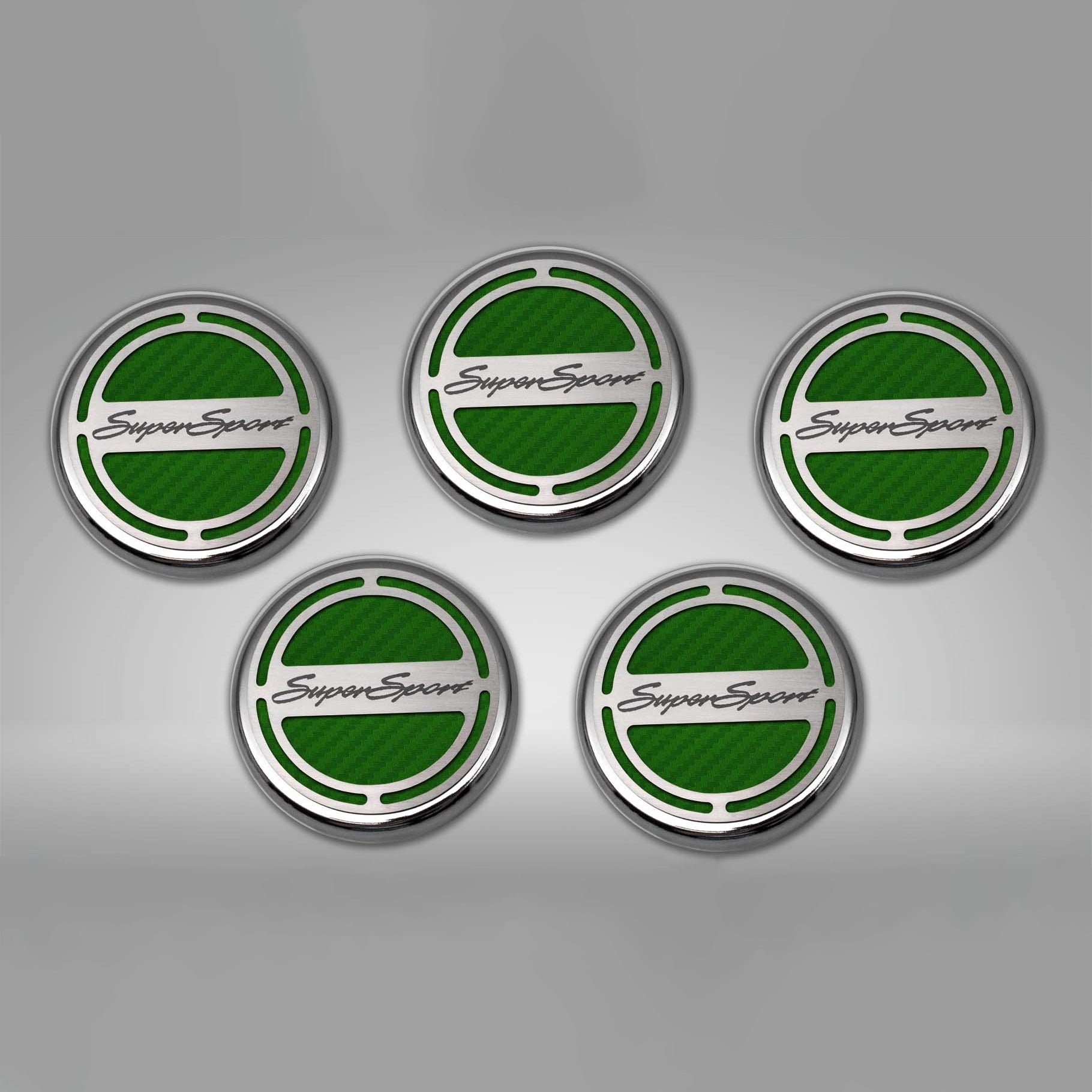 Dark Gray 2010-2022 Camaro SS - Engine Fluid Cap Cover Set Super Sport Style Automatic 5Pc