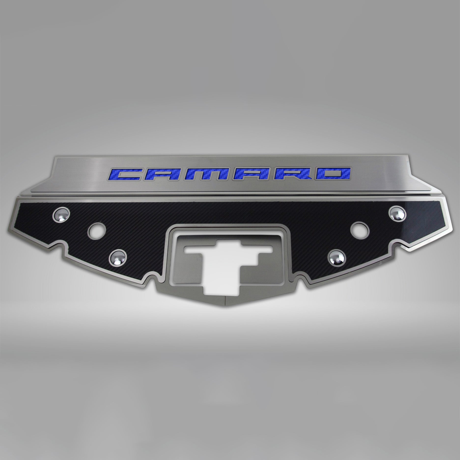 Dark Gray 2016-2020 Camaro - Carbon Fiber Front Header Plate CAMARO Style