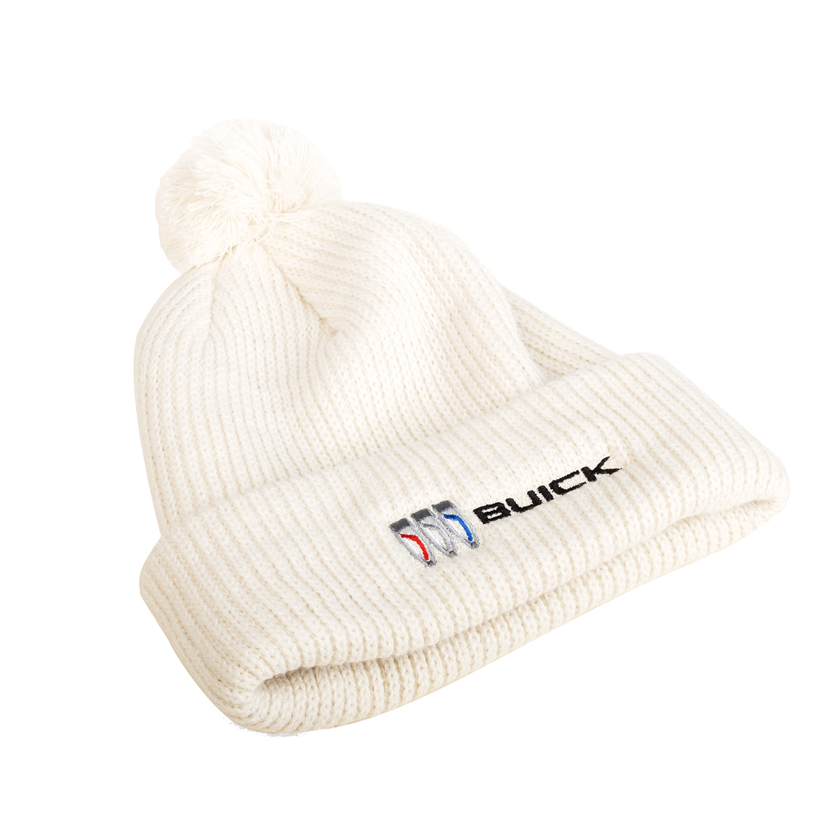 Beige Buick The North Face Pom Beanie