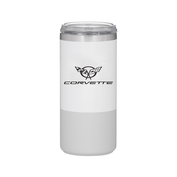 Light Gray Corvette 16.9oz Steel Thermal Tumbler - C2-C6