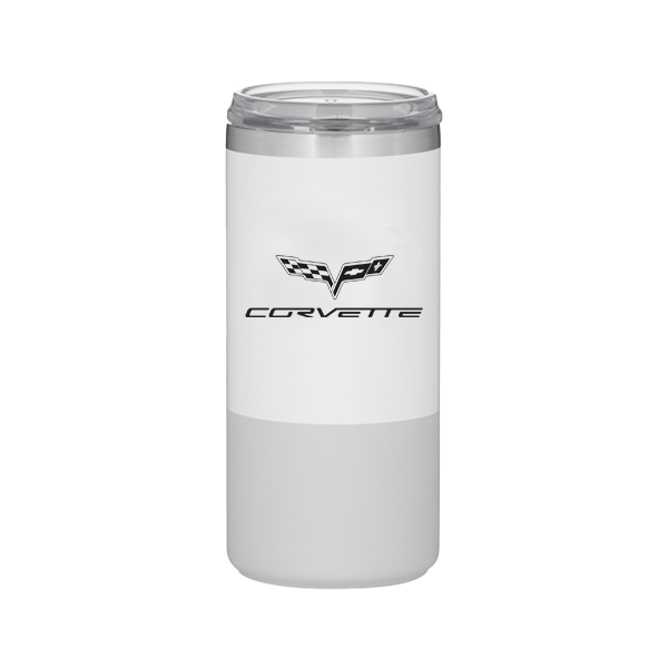 Light Gray Corvette 16.9oz Steel Thermal Tumbler - C2-C6