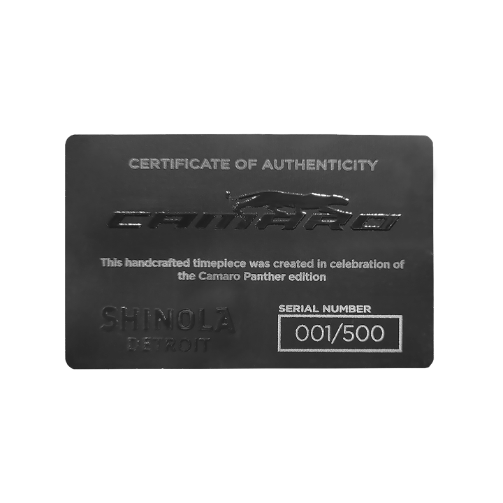 Dark Slate Gray Camaro Timepiece by Shinola Detroit - Edition's #452-500