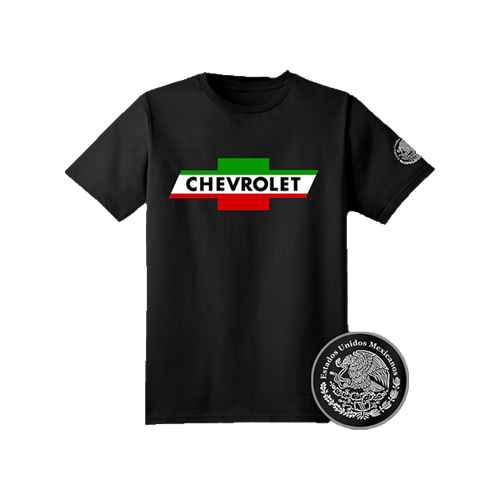 Black Mexican Flag Vintage Chevrolet Logo T-Shirt