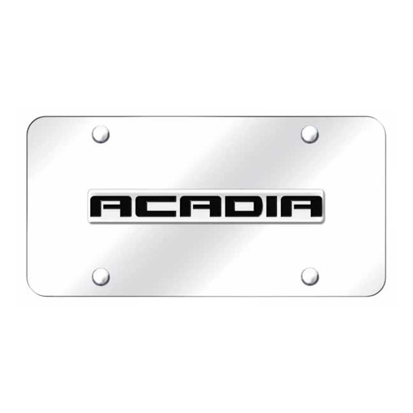 Lavender Acadia Name License Plate - Chrome on Mirrored