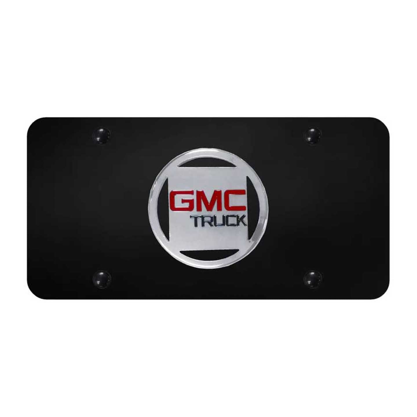 Black GMC License Plate - Chrome on Black