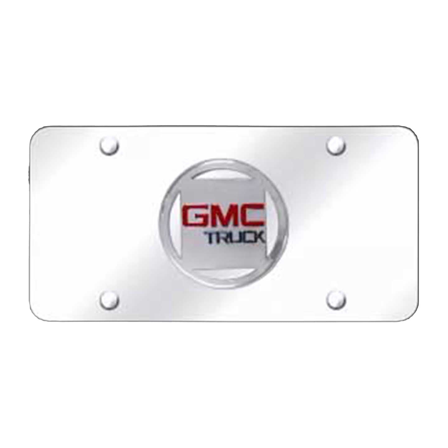 Light Gray GMC License Plate - Chrome on Mirrored