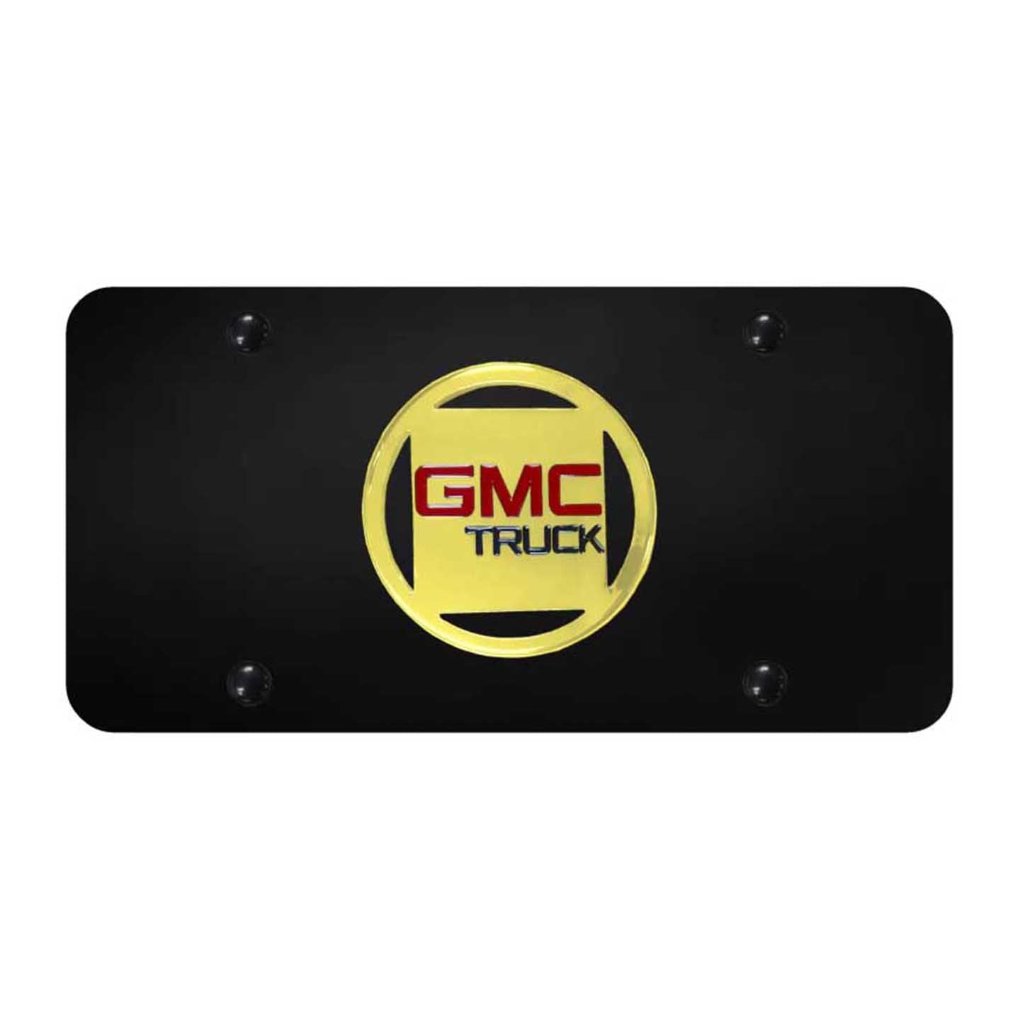 Black GMC License Plate - Gold on Black