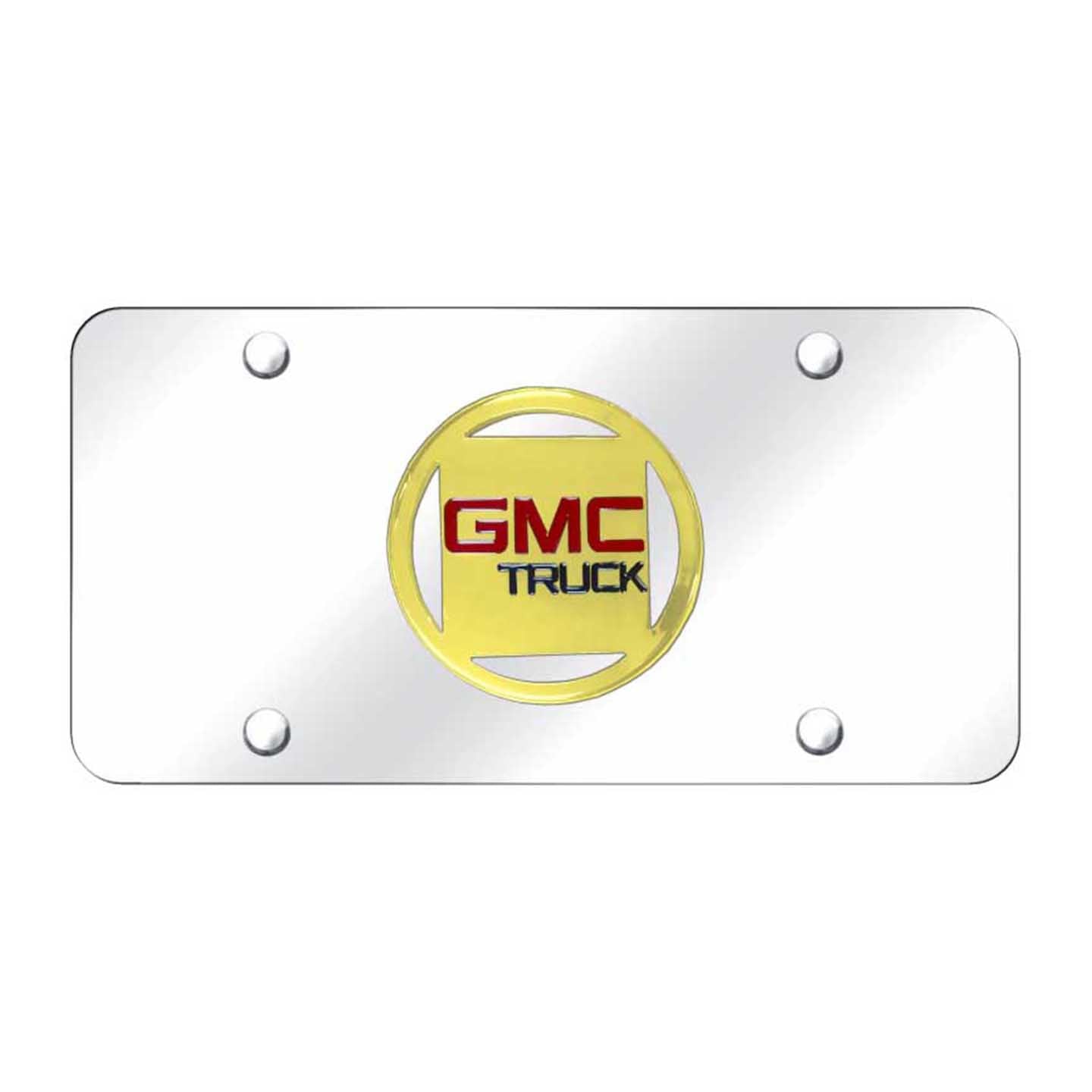 Beige GMC License Plate - Gold on Mirrored