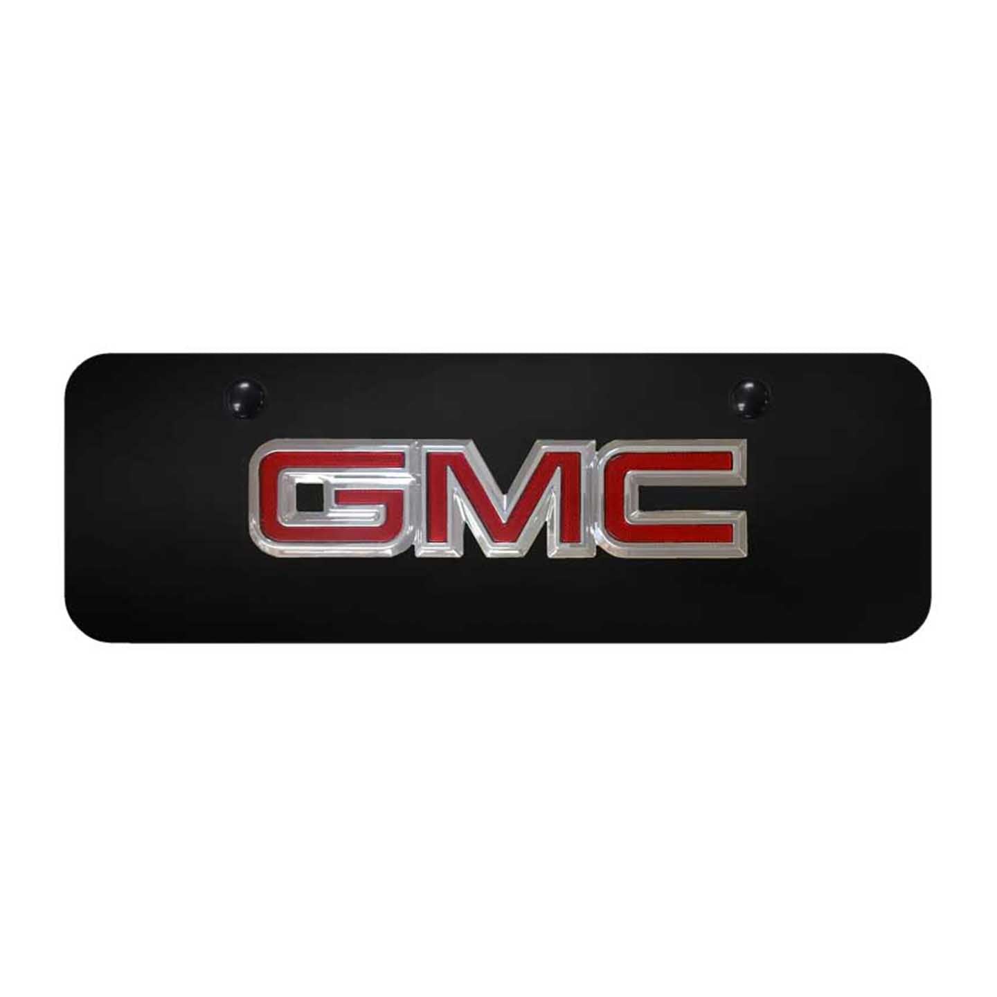 Black GMC OEM Mini Plate - Chrome on Black