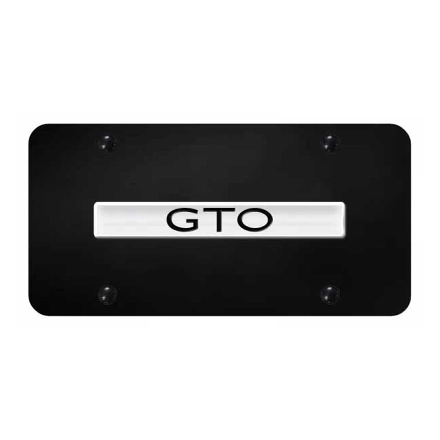 Black GTO Name License Plate - Chrome on Black