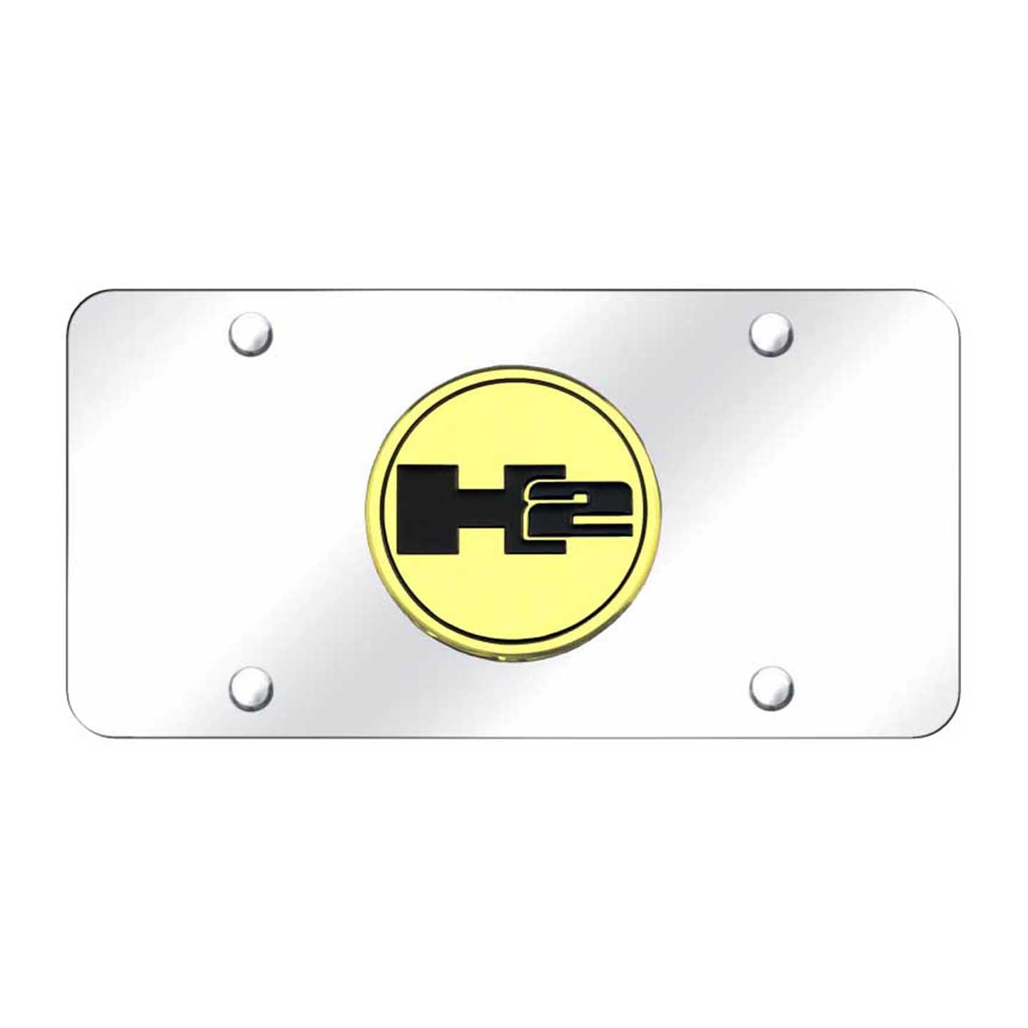 Antique White Hummer H2 License Plate - Gold on Mirrored