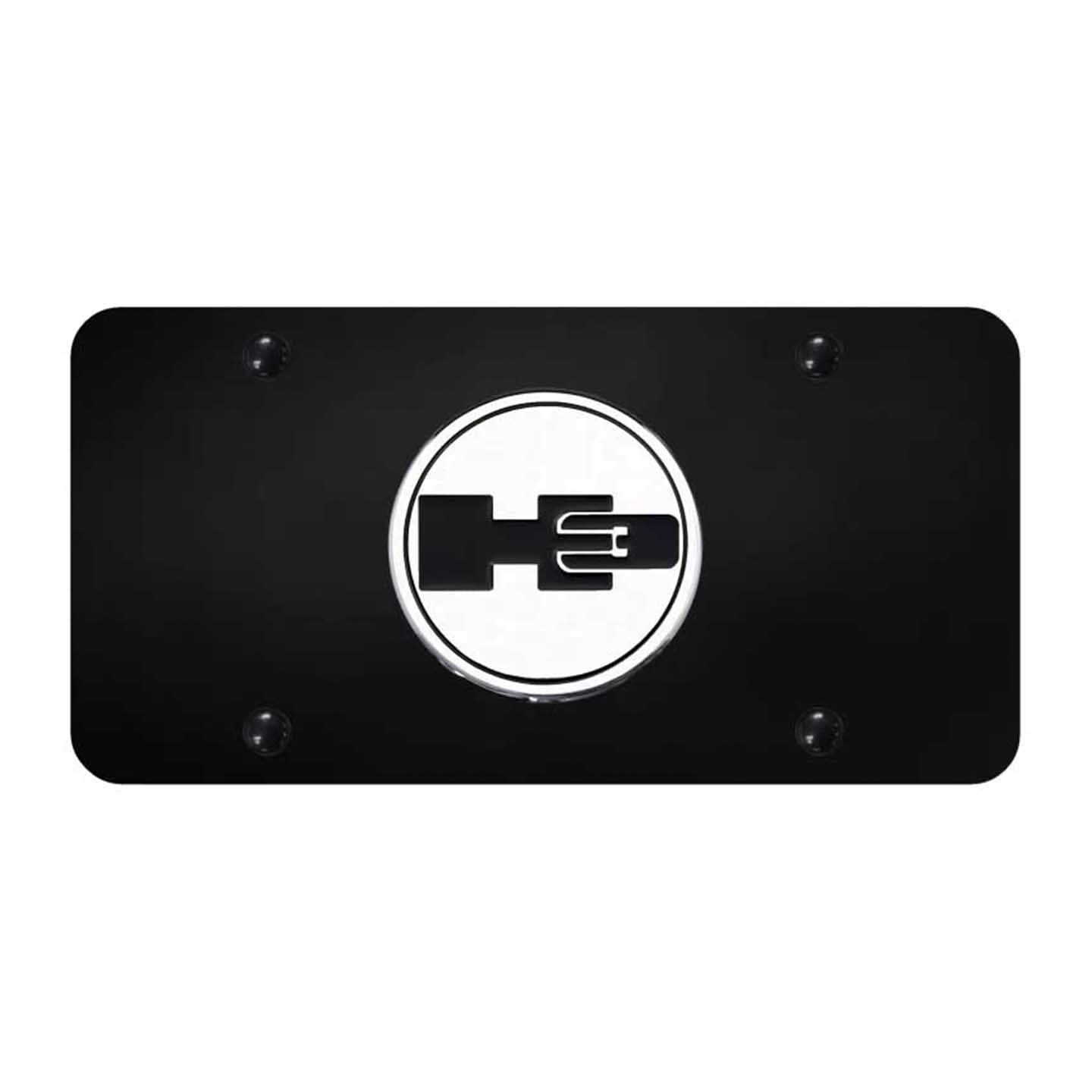 Black GMC OEM Mini Plate - Chrome on Mirrored