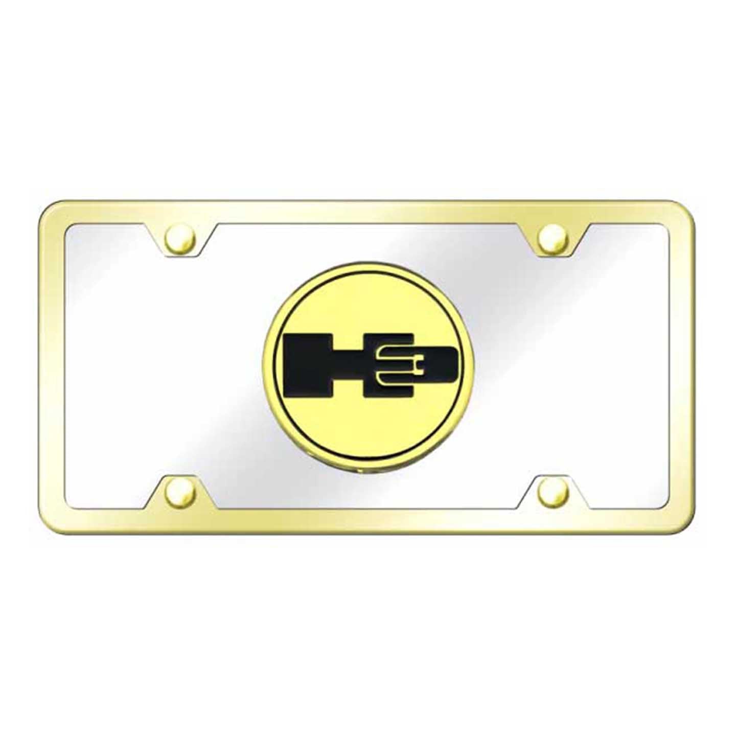 Beige Hummer H3 Plate Kit - Gold on Mirrored
