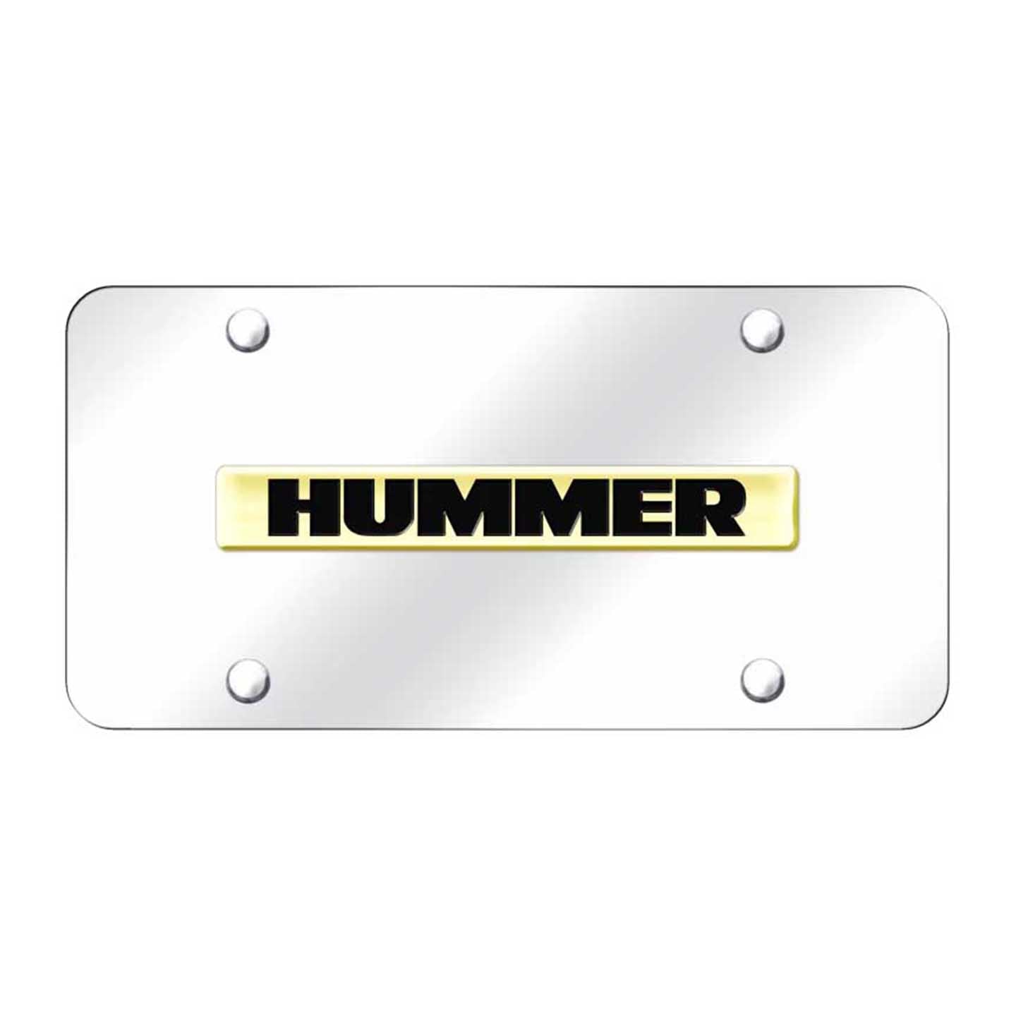 Beige Hummer Name License Plate - Gold on Mirrored