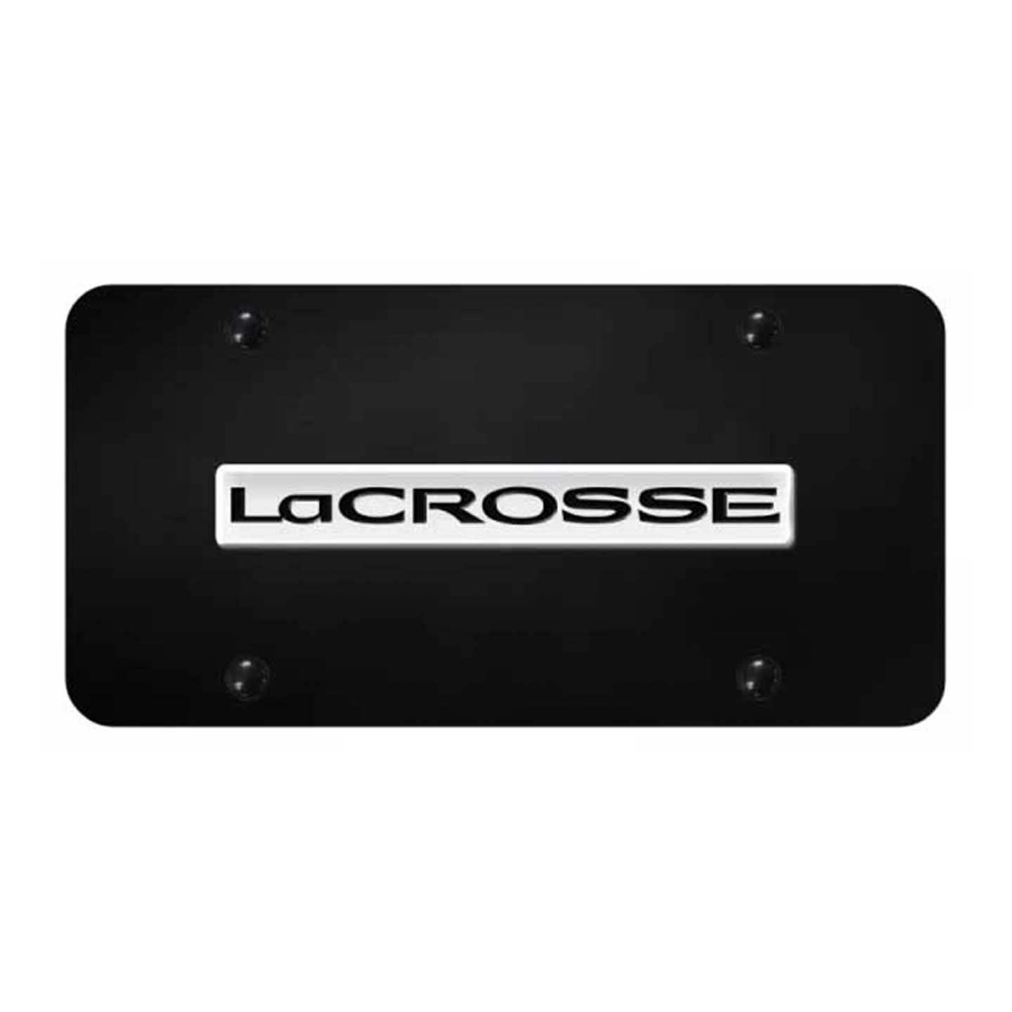 Black LaCrosse Name License Plate - Chrome on Black