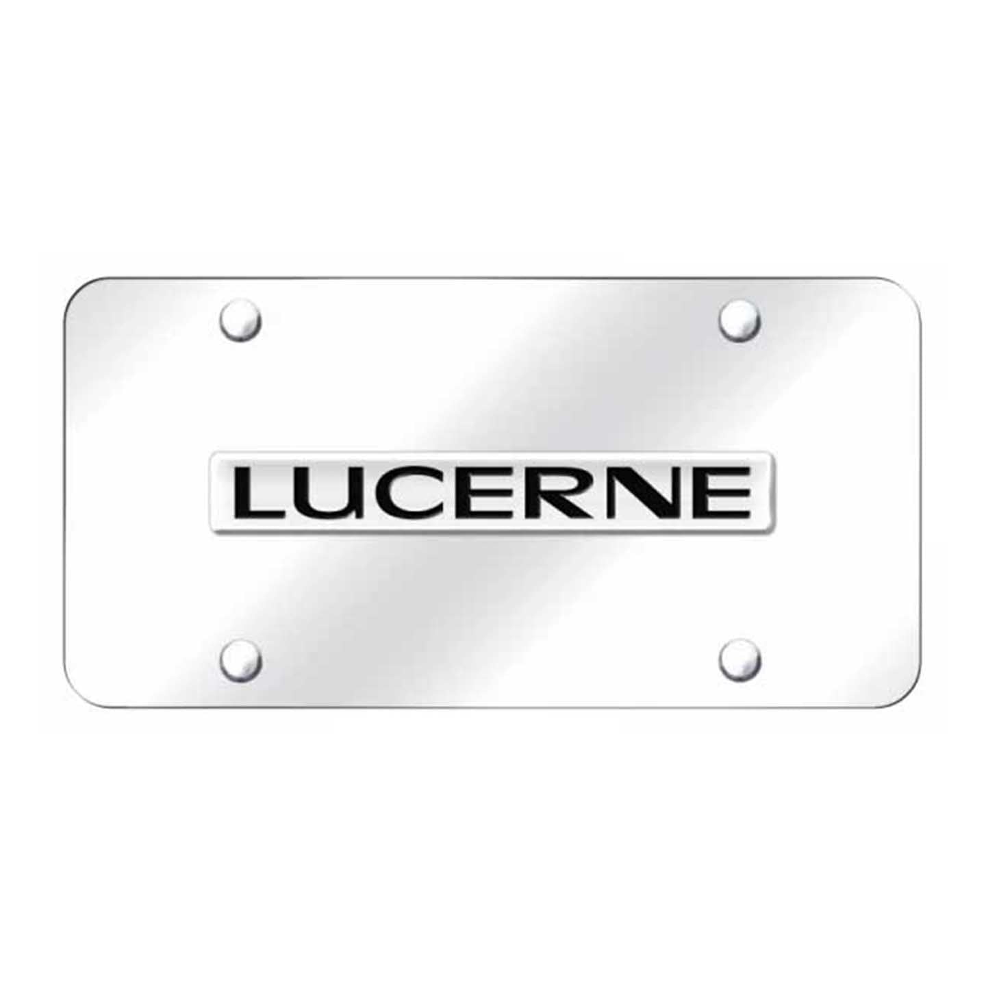 Lavender Lucerne Name License Plate - Chrome on Mirrored