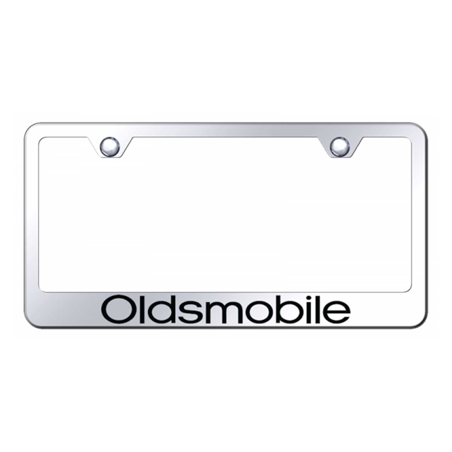 Light Gray Oldsmobile Stainless Steel Frame - Laser Etched Mirrored