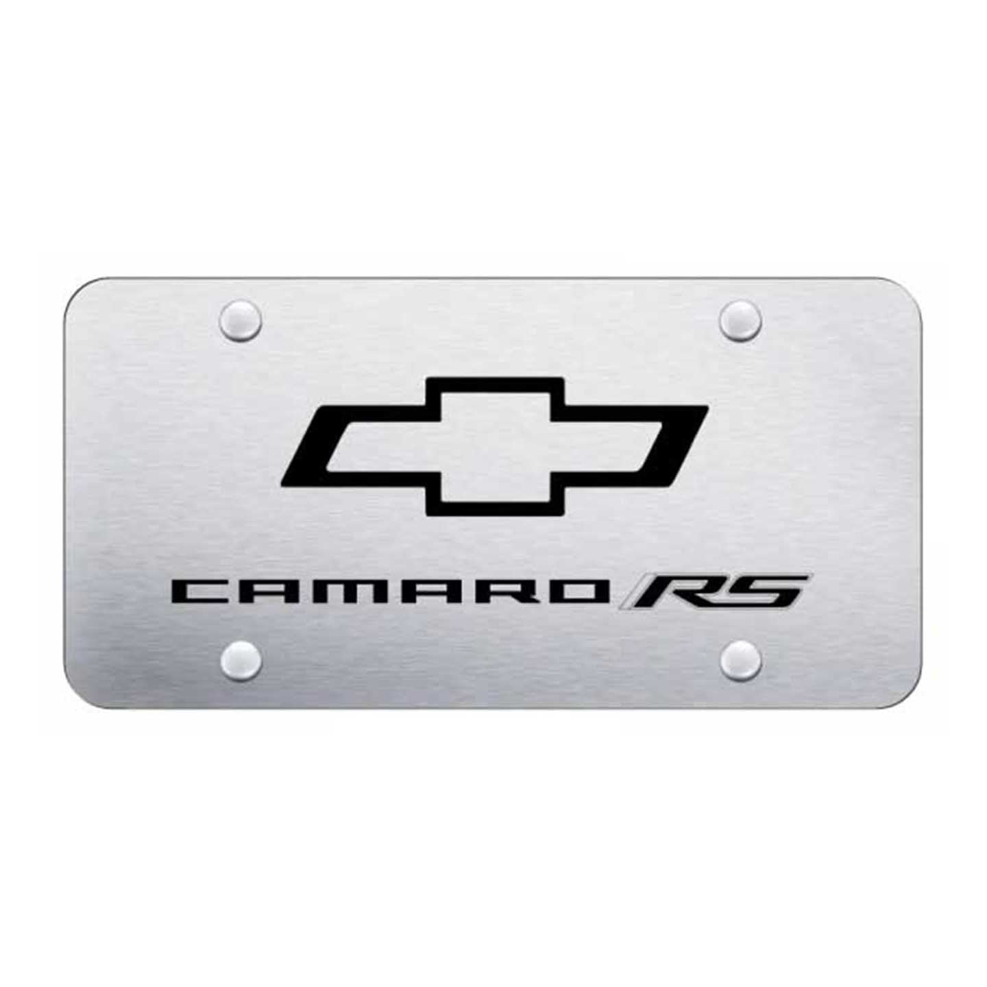 Light Gray Camaro RS License Plate - Laser Etched Brushed