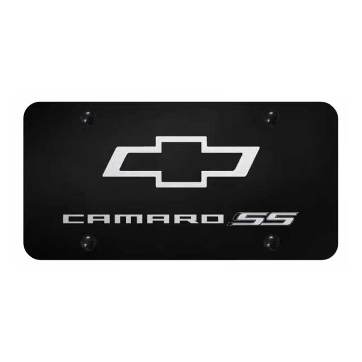 Black Camaro SS License Plate - Laser Etched Black