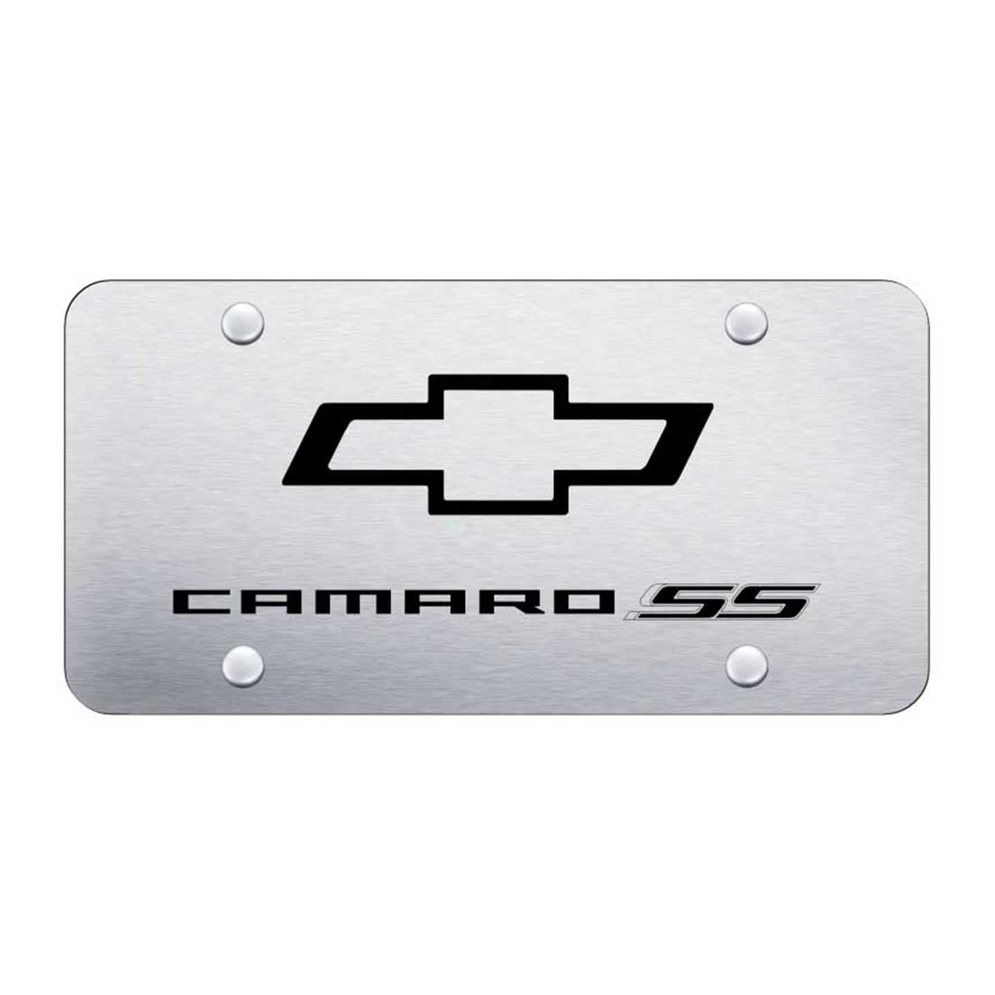 Light Gray Camaro SS License Plate - Laser Etched Brushed