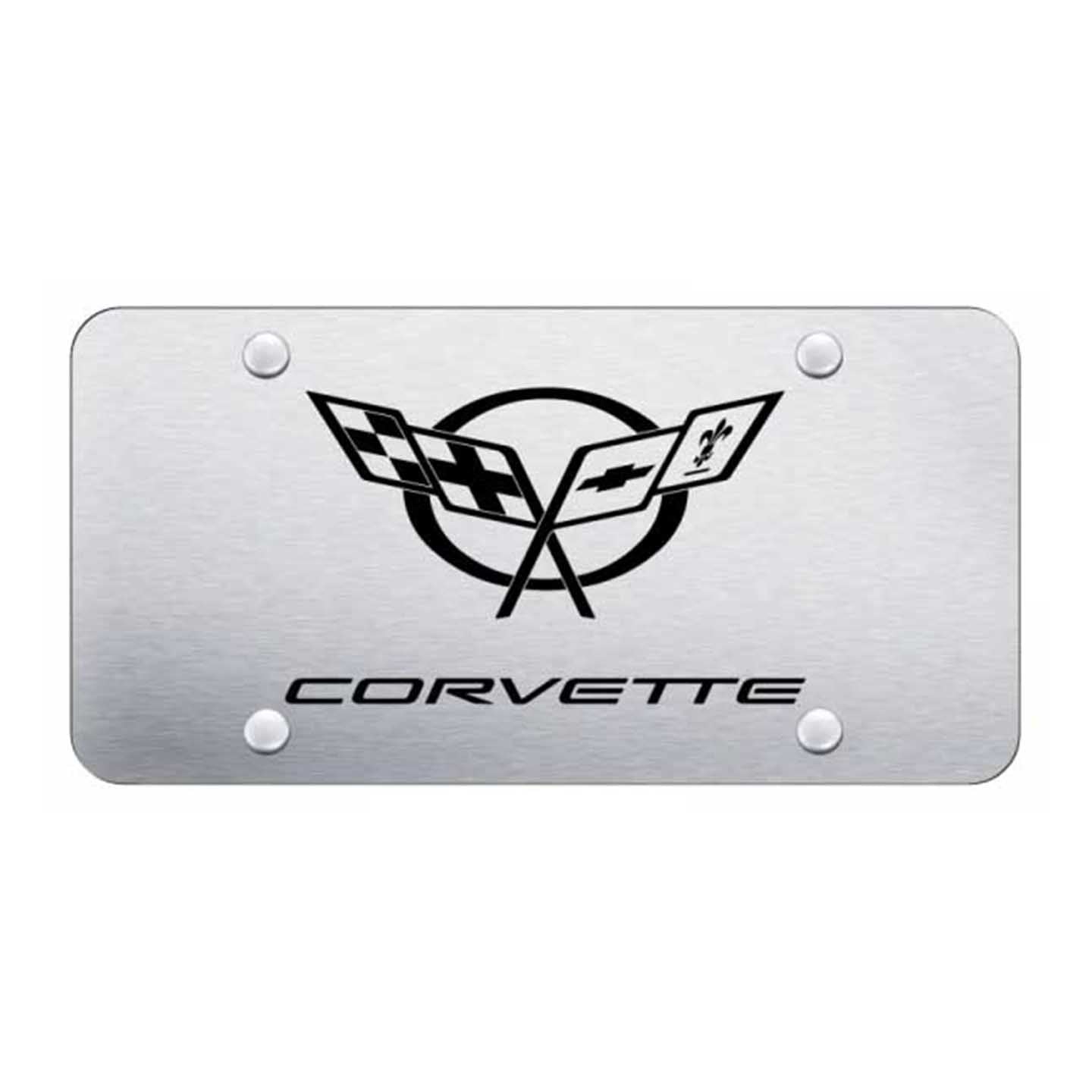 Light Gray Corvette C5 License Plate - Laser Etched Brushed