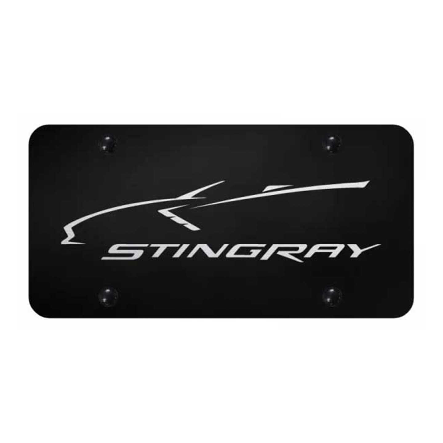 Black Corvette C7 Stingray Profile Plate - Laser Etched Black
