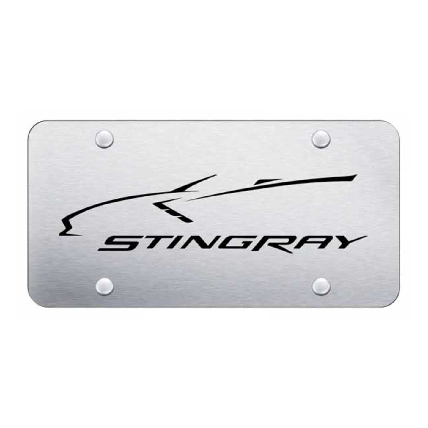Light Gray Corvette C7 Stingray Profile Plate - Laser Etched Brushed