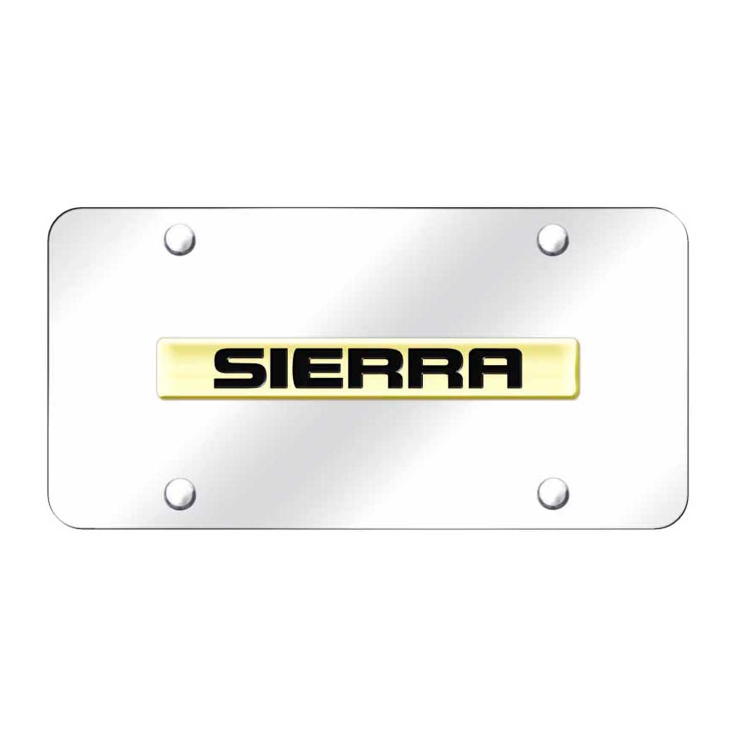 Beige Sierra Name License Plate - Gold on Mirrored