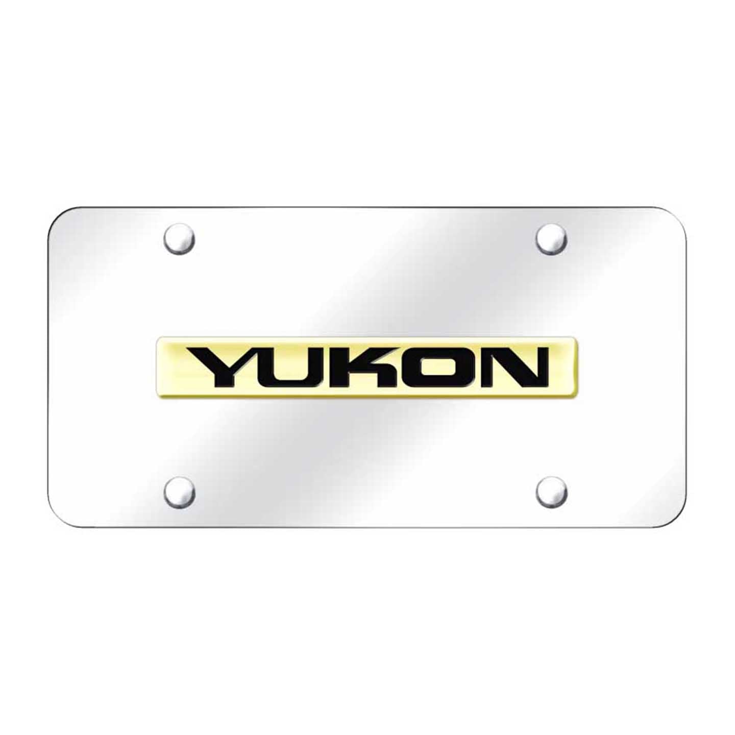 Beige Yukon XL Name License Plate - Gold on Mirrored