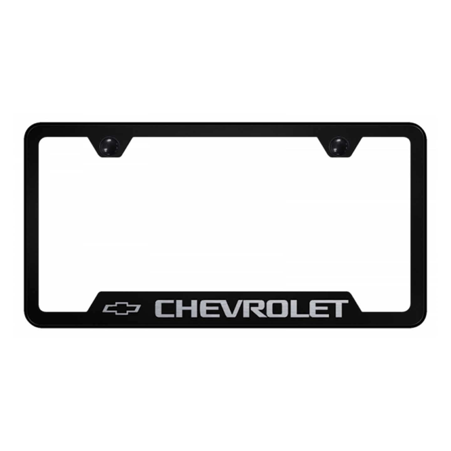 Black Corvette C4 Stainless Steel Frame - Laser Etched Black