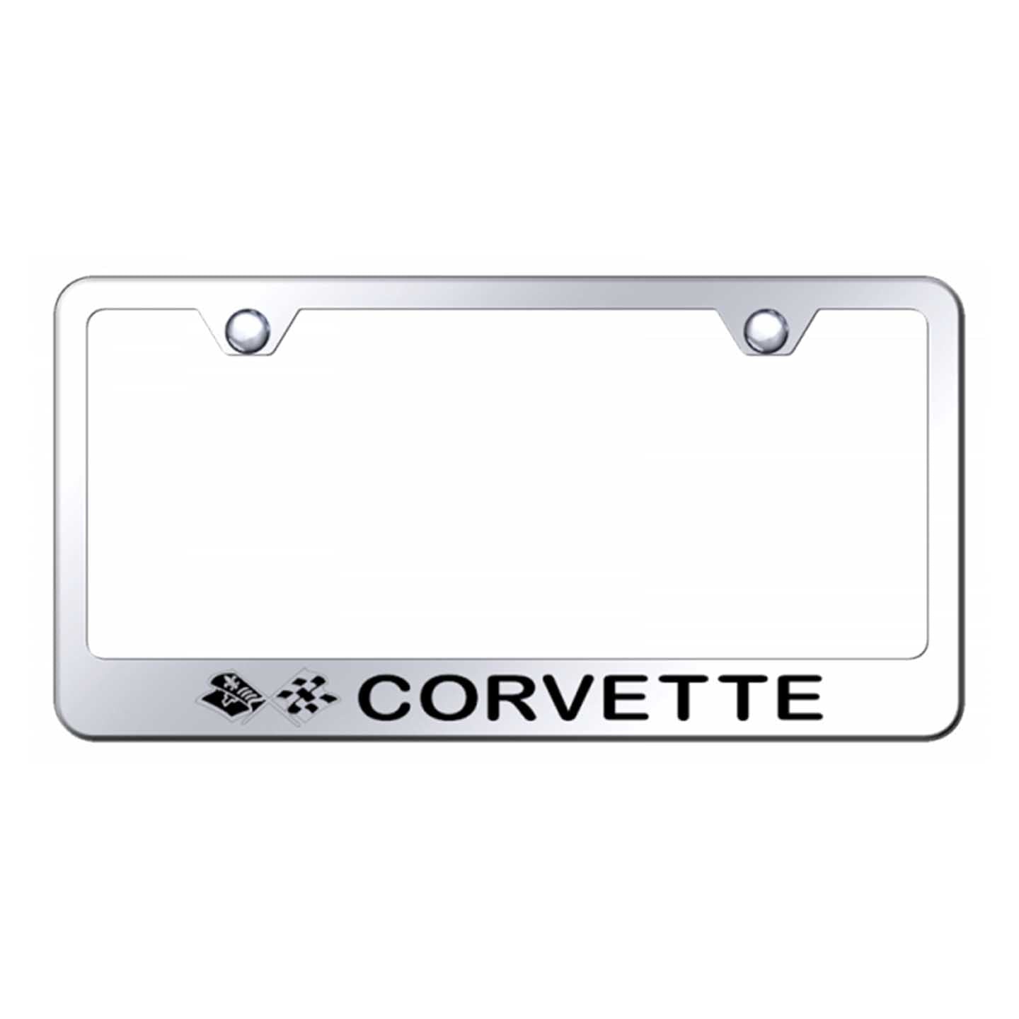 Light Gray Corvette C3 Stainless Steel Frame - Laser Etched Mirrored