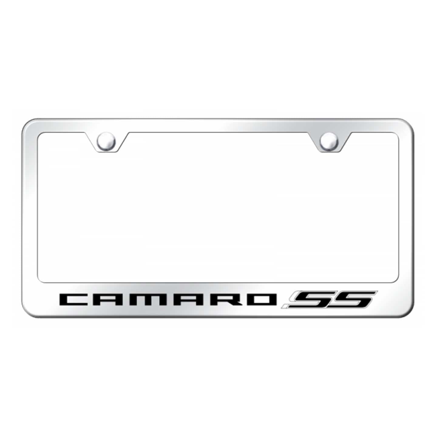 Light Gray Camaro SS Stainless Steel Frame - Laser Etched Mirrored